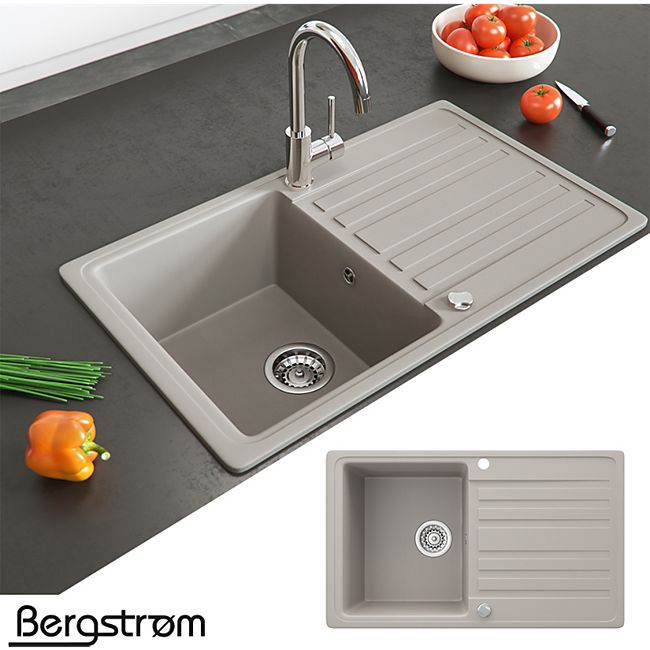 Granit Spule Kuchenspule Einbauspule Auflage Spulbecken Kuche Reversibel Beige Online Kaufen Bei Netto